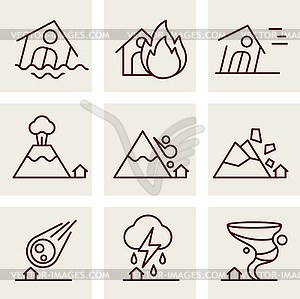 Natural Disaster Icons - vector clipart