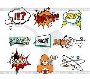 Set of Comic Text, Pop Art style - vector image