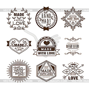Retro design insignias logotypes. vintage elements - royalty-free vector image
