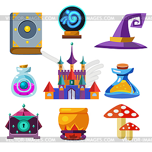 Collection of Fairy Tale Elements - vector image