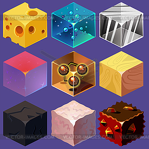 Different Materials and Textures for Game - vector clip art