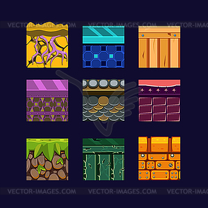 Different Materials and Textures for Game - vector clip art