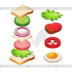 Sandwich Ingredients Food - vector clip art