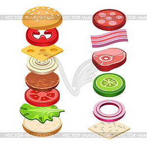 Sandwich Ingredients Food - vector clipart