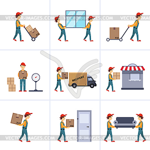 Delivery Person Freight Logistic Business Service - vector image