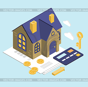 Isometric House, Property Set - vector image