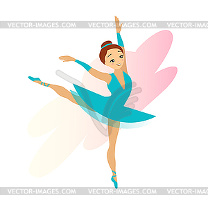 Cute Cyan Ballerina Girl - stock vector clipart