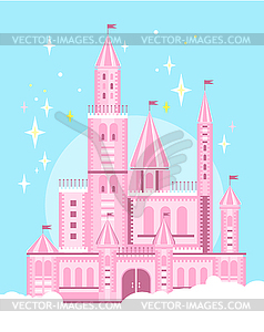 Cute Pink Castle - vector EPS clipart