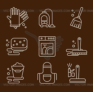 Icons Cleaning - vector image