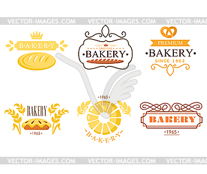 Vintage хлебобулочные Этикетки - векторное графическое изображение