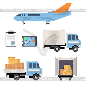 Warehouse Icons Flat - vector image