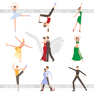 Dancing Styles Flat design - stock vector clipart