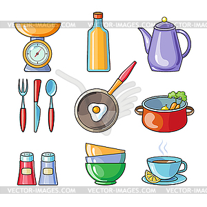 Cooking tools and kitchenware equipment - vector image