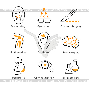 Colored Medical Health Care Icons - vector image