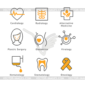 Colored Medical Health Care Icons - vector image