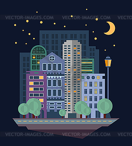 Urban Landscape in Flat Design - vector clipart