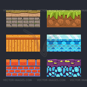 Different Materials and Textures for Game - vector clipart