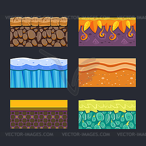 Different Materials and Textures for Game - vector clip art