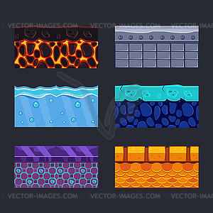 Different Materials and Textures for Game - vector image