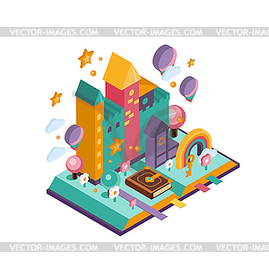 Colourful Castle. Isometric - vector clip art