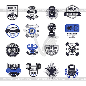 Fitness Emblems Set - vector clip art