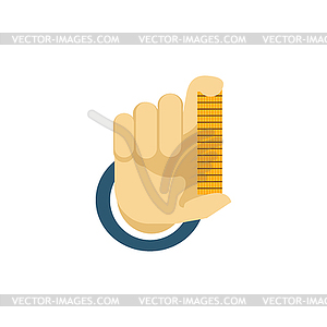 Money in Hands Icons Flat Style Set - vector image