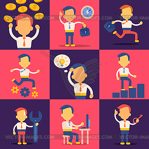 Set of Businessman Characters - vector clipart / vector image