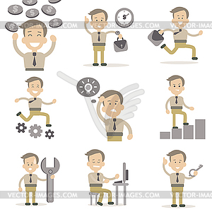 Set of Businessman Characters - vector image