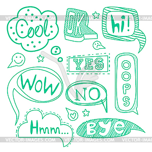 Speech Bubble Collection. Black and White Set - vector clipart