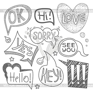 Speech Bubble Collection. Monochrome Set - vector clip art