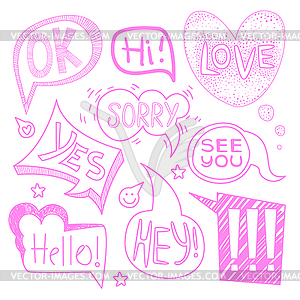 Speech Bubble Collection. Monochrome Set - vector clipart