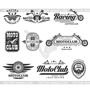 Vintage Motorcycle Labels, Badges and Design - vector clip art