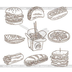 Fast Food Doodle Collection - vector clipart