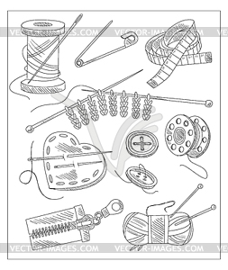 Sewing Accessories - vector image