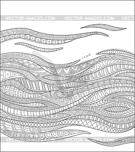 Outline abstract ornamental ethnic stripe background - vector clip art