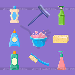 Cleaning and Housework Icons Collection - vector clipart