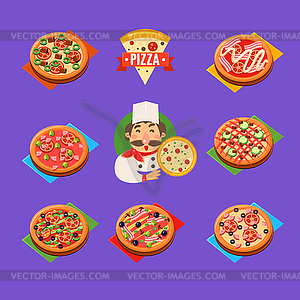 Pizza Icons Set - vector clip art