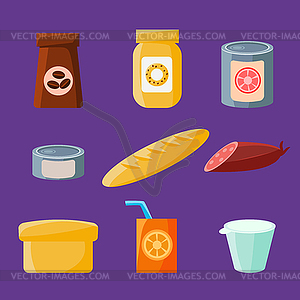 Common Goods and Everyday Products - vector image