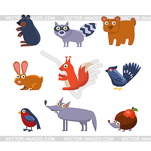 Wild Forest Animals. Collection - vector clipart