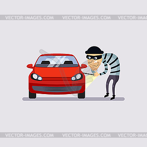 Car Insurance and Theft - vector clipart