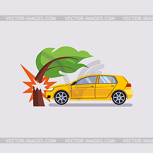 Car Insurance and Crash Risk - vector clipart