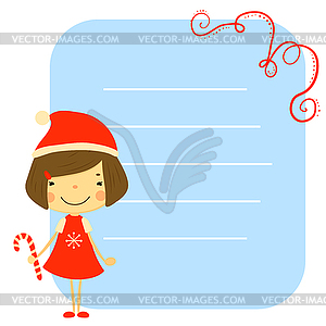 Cute kids and Christmas elements - royalty-free vector clipart