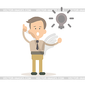 Businessman in flat style - vector clip art