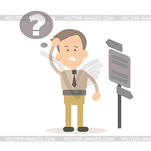 Businessman in flat style - royalty-free vector clipart