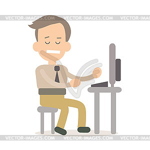 Businessman in flat style - vector clip art