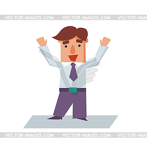 Happy Business Man Cartoon Character - vector image