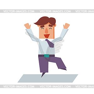 Business man cartoon character flat - vector clipart