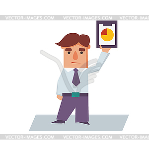 Business Man holding Graphics Cartoon Character - royalty-free vector clipart