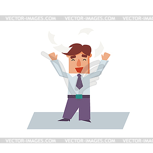 Успешный бизнес человек мультипликационный персонаж - изображение векторного клипарта