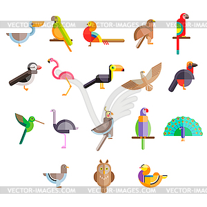 Flat design birds icon - vector clip art